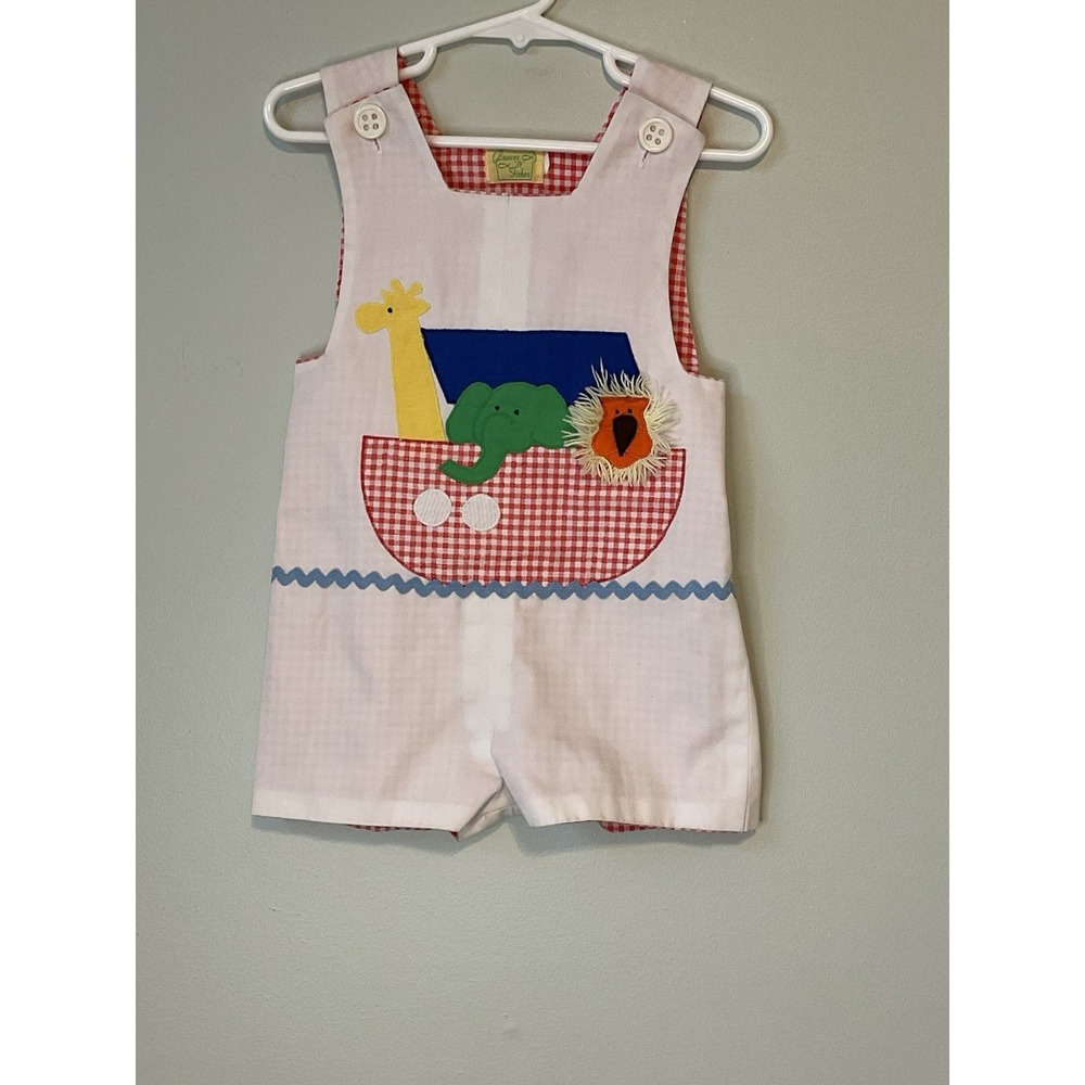 Loaves 'n' Fishes Vintage Children's 12M Romper Reversible Noah's Ark Appliqué